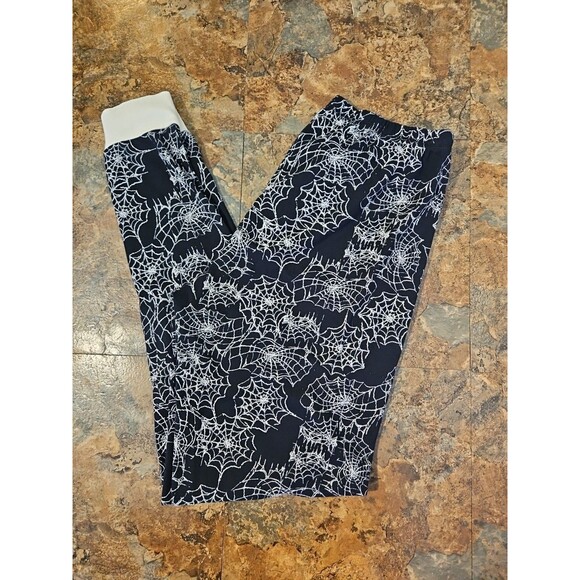 Burt’s Bees Organic Adult‎ Pajama Pants Large Black With Spider Web (A100) - Picture 1 of 8
